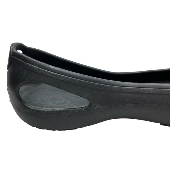 CROCS Black Slip On Round Toe Rubber Waterproof Flats Loafers Casual Shoes sz 8 - Picture 9 of 16
